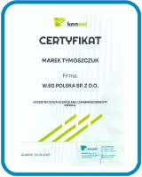 Certyfikat potwierdzający uczestnictwo w szkoleniu