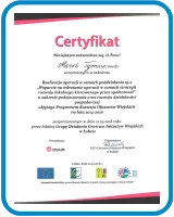 Certyfikat uczestnictwa w szkoleniu